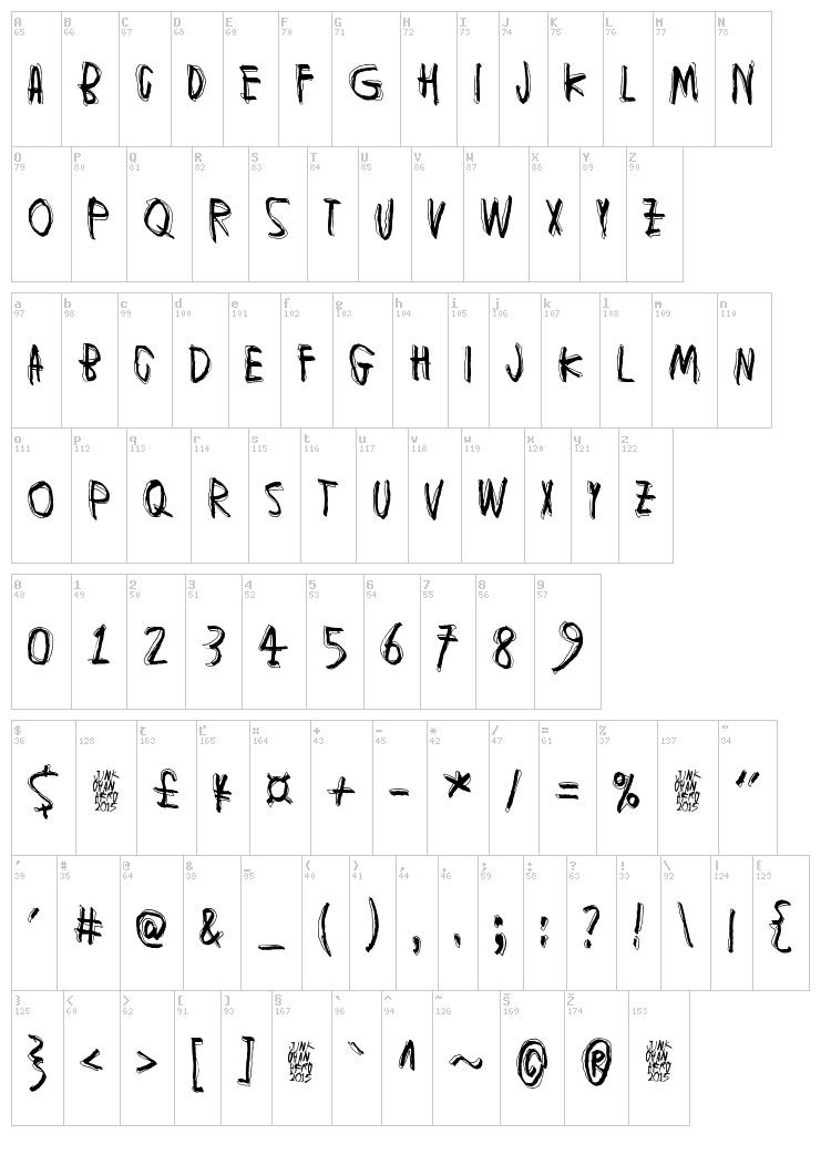 Muspi Merol font map